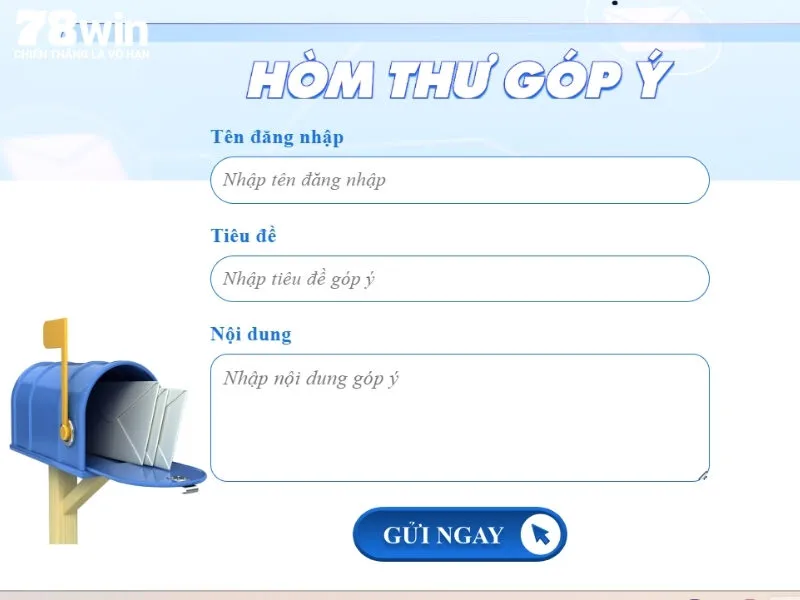 Gửi thông tin đến email của 78win 